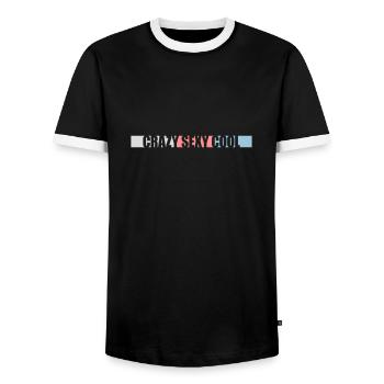crazy sexy cool Design - Männer Kontrast-T-Shirt - Schwarz/Weiß - Vorne - AI Model Female 172 light (172cm) & AI Model Male 178 light (178cm)
