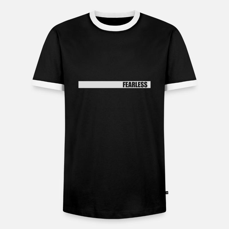fearless Text Zitat Design - Männer Kontrast-T-Shirt - Schwarz/Weiß
