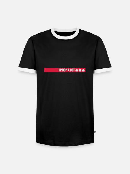 I poop a lot - Men's Ringer Shirt - black/white