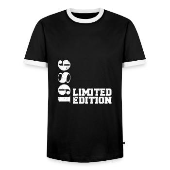 Limitierte Auflage 1986, Geburtstagsgeschenk 1986 - Männer Kontrast-T-Shirt - Schwarz/Weiß - Vorne - AI Model Female 172 light (172cm) & AI Model Male 178 light (178cm)