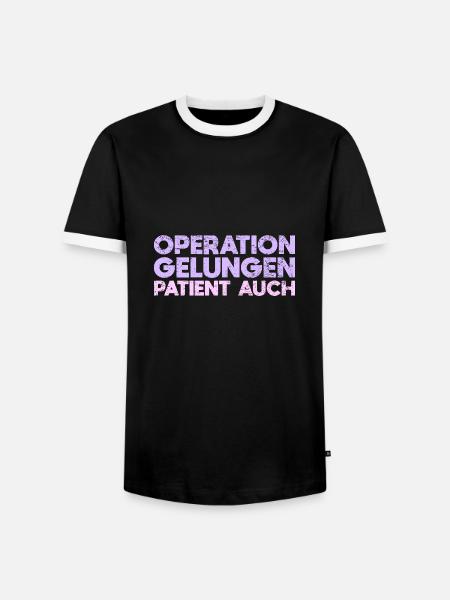 Operation Gelungen, Patient Auch - Männer Kontrast-T-Shirt - Schwarz/Weiß