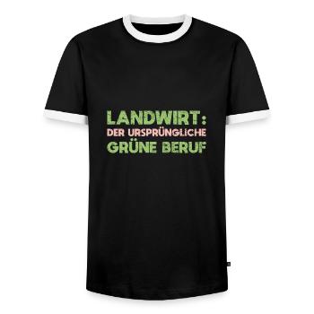 Landwirt: Der Ursprüngliche Grüne Beruf - Männer Kontrast-T-Shirt - Schwarz/Weiß - Vorne - AI Model Female 172 light (172cm) & AI Model Male 178 light (178cm)