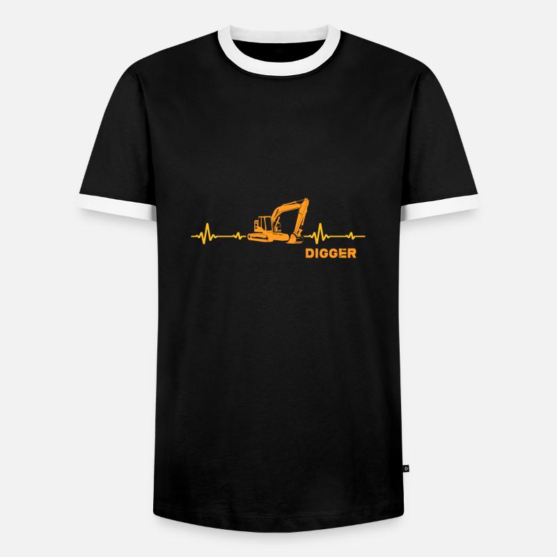 Baggerfahrer digger-memes baggern Bagger - Männer Kontrast-T-Shirt - Schwarz/Weiß