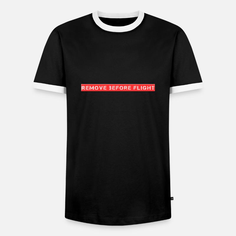 Remove before flight - Männer Kontrast-T-Shirt - Schwarz/Weiß