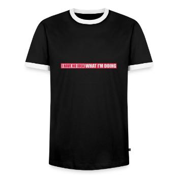 I Have No Idea - Men's Ringer Shirt - black/white - Front - AI Model Female 172 light (172cm) & AI Model Male 178 light (178cm)