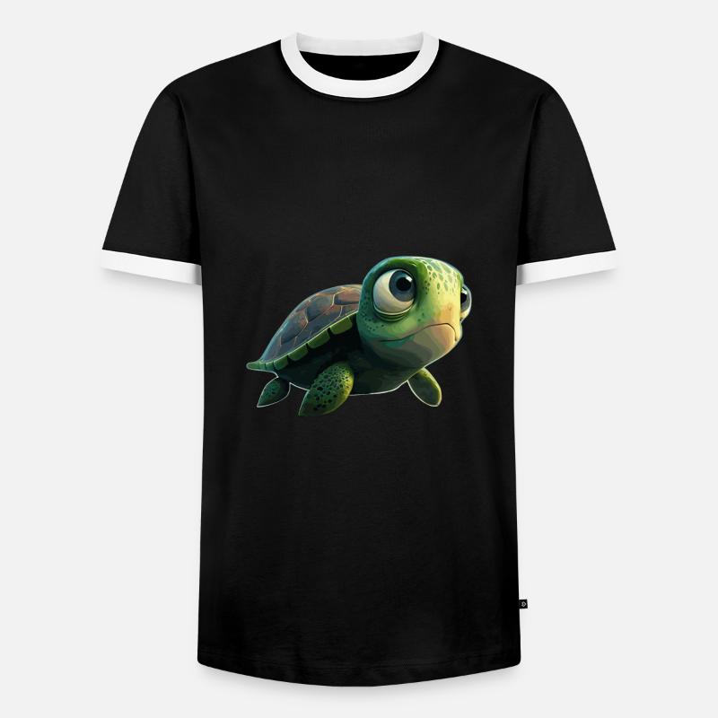 Turtle - Men's Ringer Shirt - black/white
