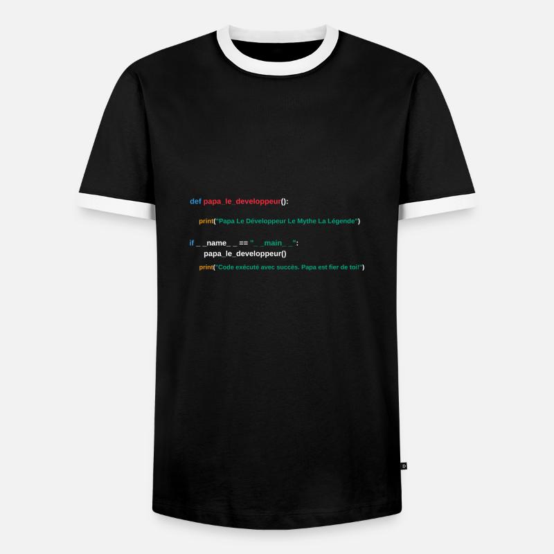 Code du programme Papa développeur - T-shirt contrasté Homme - noir/blanc