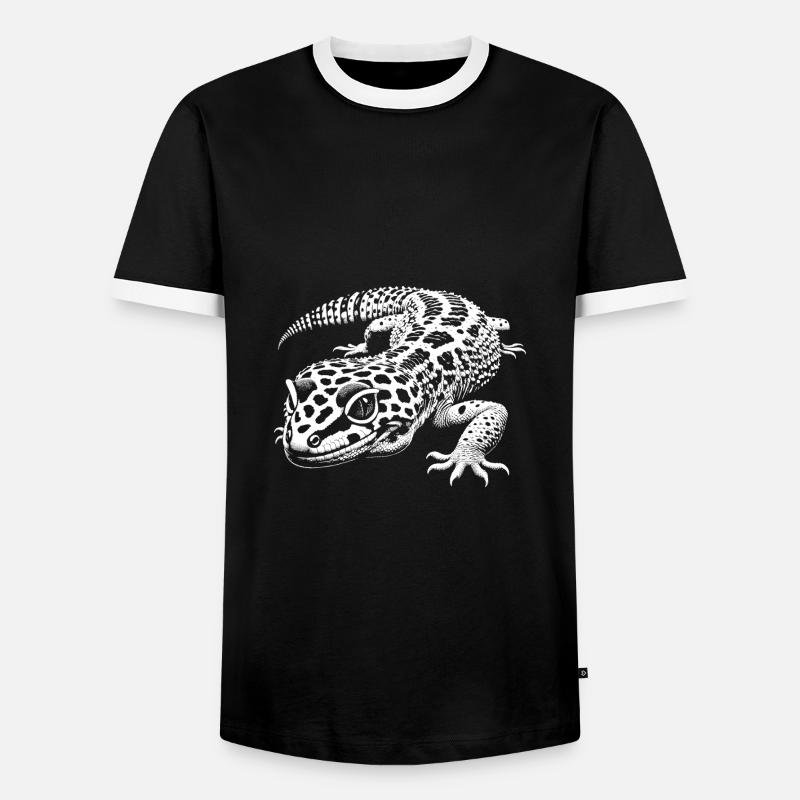 Leopard gecko - Men's Ringer Shirt - black/white