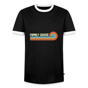 Family Cruise - Men's Ringer Shirt - black/white - Front - AI Model Female 172 light (172cm) & AI Model Male 178 light (178cm)