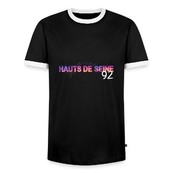 Haut de Seine 92 - Männer Kontrast-T-Shirt - Schwarz/Weiß - Vorne - AI Model Female 172 light (172cm) & AI Model Male 178 light (178cm)