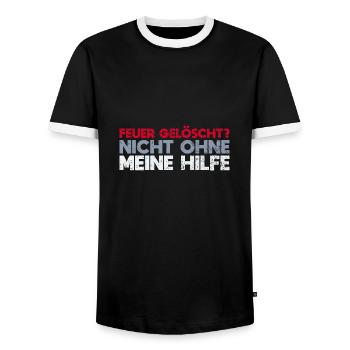 Feuer Gelöscht Nicht Ohne Meine Hilfe - Männer Kontrast-T-Shirt - Schwarz/Weiß - Vorne - AI Model Female 172 light (172cm) & AI Model Male 178 light (178cm)