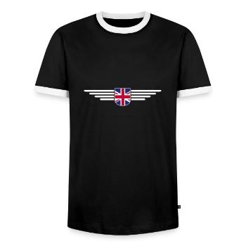 I Love Britain UK, Style Design T-Shirt - T-shirt contrasté Homme - noir/blanc - Devant - AI Model Female 172 light (172cm) & AI Model Male 178 light (178cm)