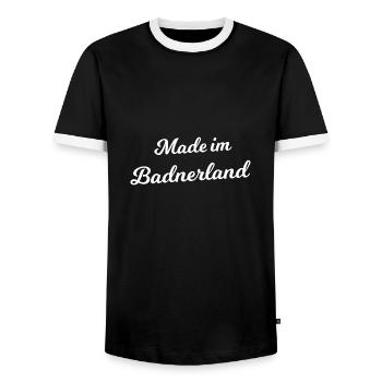 Made im Badnerland - Männer Kontrast-T-Shirt - Schwarz/Weiß - Vorne - AI Model Female 172 light (172cm) & AI Model Male 178 light (178cm)
