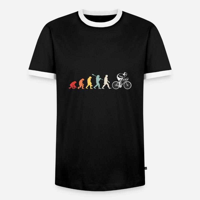 Evolution du cyclisme - T-shirt contrasté Homme - noir/blanc