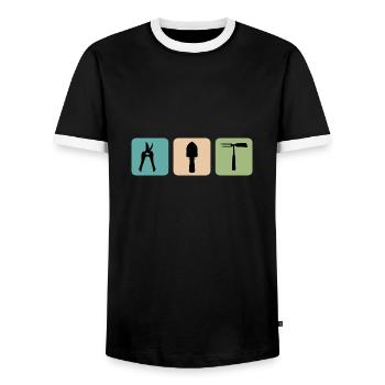 jardin plantes jardiniers jardinage jardin - T-shirt contrasté Homme - noir/blanc - Devant - AI Model Female 172 light (172cm) & AI Model Male 178 light (178cm)