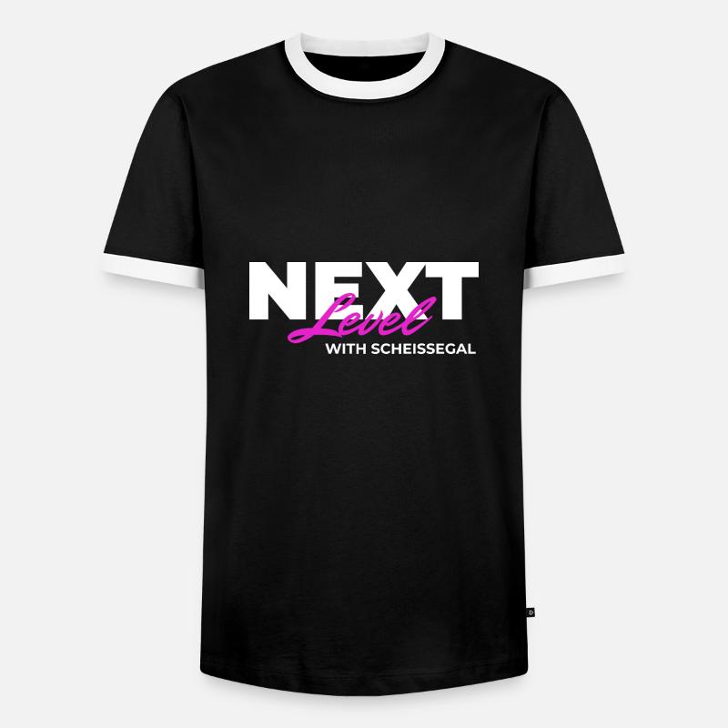 Next Level with SCHEISSEGAL - Men's Ringer Shirt - black/white