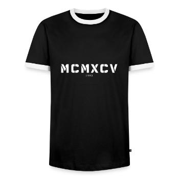 Römische Zahl Geburtsjahr Made in 1995 - Männer Kontrast-T-Shirt - Schwarz/Weiß - Vorne - AI Model Female 172 light (172cm) & AI Model Male 178 light (178cm)
