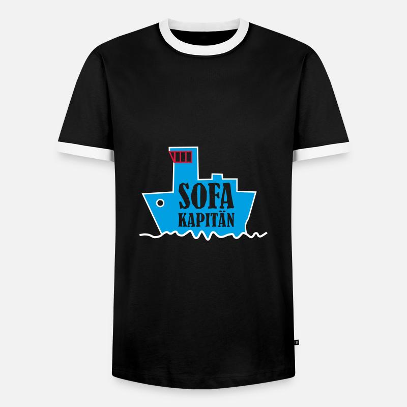 Sofakapitän couchpotato ruhig Wohlfühlpullover - Männer Kontrast-T-Shirt - Schwarz/Weiß