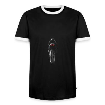 Motocyclistes en marche - T-shirt contrasté Homme - noir/blanc - Devant - AI Model Female 172 light (172cm) & AI Model Male 178 light (178cm)