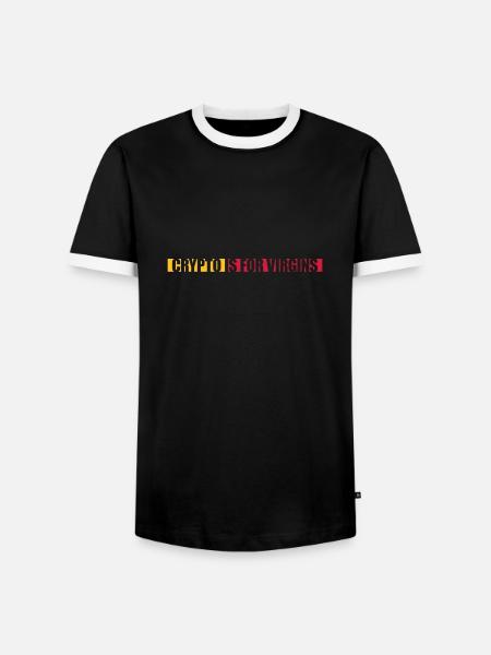 crypto is for virgins - Men's Ringer Shirt - black/white