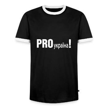 UKRAINE support ukraini Zelenskyj PRO-ukraina - Men's Ringer Shirt - black/white - Front - AI Model Female 172 light (172cm) & AI Model Male 178 light (178cm)