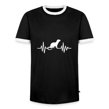 Otter - Männer Kontrast-T-Shirt - Schwarz/Weiß - Vorne - AI Model Female 172 light (172cm) & AI Model Male 178 light (178cm)