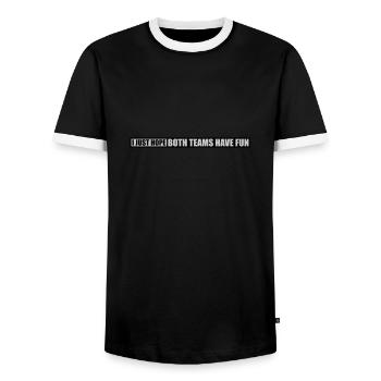 Both Teams Have Fun - Männer Kontrast-T-Shirt - Schwarz/Weiß - Vorne - AI Model Female 172 light (172cm) & AI Model Male 178 light (178cm)