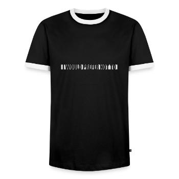 Je préfère ne pas - T-shirt contrasté Homme - noir/blanc - Devant - AI Model Female 172 light (172cm) & AI Model Male 178 light (178cm)