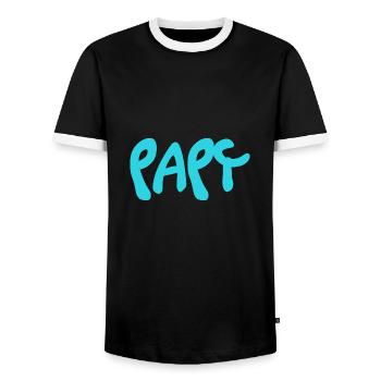 OPA. VATERTAG. FROHER VATERTAG. ICH LIEBE DICH. - Männer Kontrast-T-Shirt - Schwarz/Weiß - Vorne - AI Model Female 172 light (172cm) & AI Model Male 178 light (178cm)