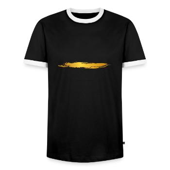 Paint blob splash paint painter gift gold stripes - Men's Ringer Shirt - black/white - Front - AI Model Female 172 light (172cm) & AI Model Male 178 light (178cm)