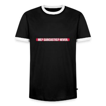 me sarcastic never quote - Men's Ringer Shirt - black/white - Front - AI Model Female 172 light (172cm) & AI Model Male 178 light (178cm)