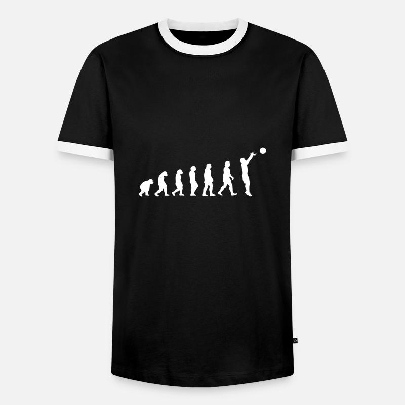Basketball evolution - Men's Ringer Shirt - black/white