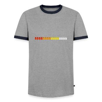 808 - Men's Ringer Shirt - grey/navy  - Front - AI Model Female 172 light (172cm) & AI Model Male 178 light (178cm)