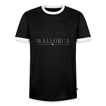 Mallorca Sun Magic T-Shirt - Men's Ringer Shirt - black/white - Front - AI Model Female 172 light (172cm) & AI Model Male 178 light (178cm)