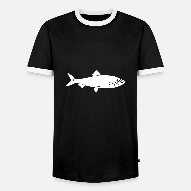 herring - Men's Ringer Shirt - black/white