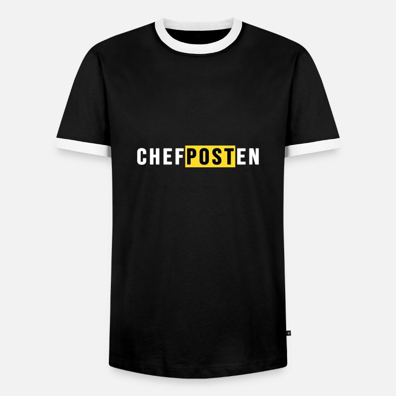 post postbote flaschenpost "chefposten" - Männer Kontrast-T-Shirt - Schwarz/Weiß