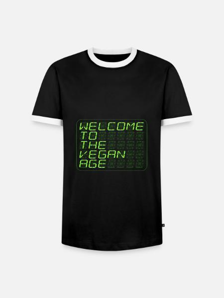 vegan-new-age-green-wide - Männer Kontrast-T-Shirt - Schwarz/Weiß