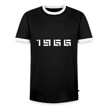 Geburtsjahr Geburtstag Born In - Made in 1966 - Männer Kontrast-T-Shirt - Schwarz/Weiß - Vorne - AI Model Female 172 light (172cm) & AI Model Male 178 light (178cm)