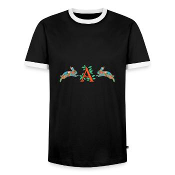 lapins e 4 a - T-shirt contrasté Homme - noir/blanc - Devant - AI Model Female 172 light (172cm) & AI Model Male 178 light (178cm)