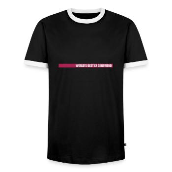 World's Best Ex Girlfriend - Men's Ringer Shirt - black/white - Front - AI Model Female 172 light (172cm) & AI Model Male 178 light (178cm)