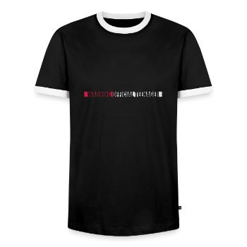 avertissement citation officielle d’adolescent - T-shirt contrasté Homme - noir/blanc - Devant - AI Model Female 172 light (172cm) & AI Model Male 178 light (178cm)