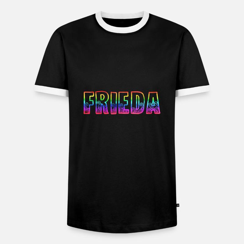 frieda rs rainbow - Men's Ringer Shirt - black/white