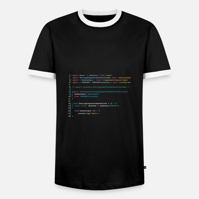 Code des programmeurs dans React - T-shirt contrasté Homme - noir/blanc