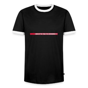 run better than government - Männer Kontrast-T-Shirt - Schwarz/Weiß - Vorne - AI Model Female 172 light (172cm) & AI Model Male 178 light (178cm)