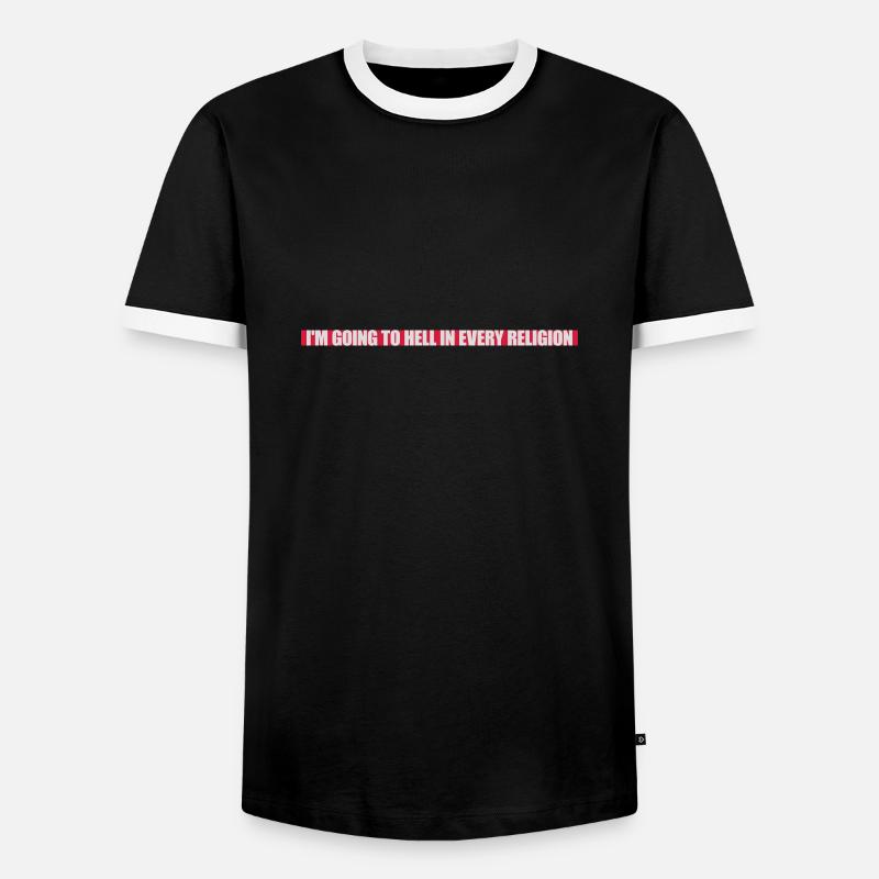 in going to hell - Men's Ringer Shirt - black/white