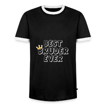Best Brother Ever 1 - Men's Ringer Shirt - black/white - Front - AI Model Female 172 light (172cm) & AI Model Male 178 light (178cm)