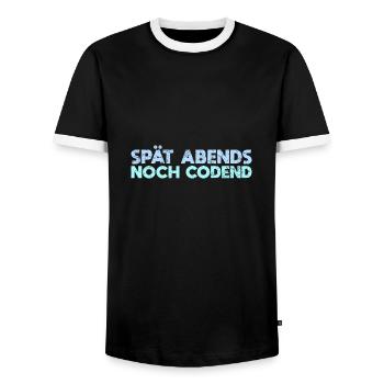Spät Abends, Noch Codend - Männer Kontrast-T-Shirt - Schwarz/Weiß - Vorne - AI Model Female 172 light (172cm) & AI Model Male 178 light (178cm)