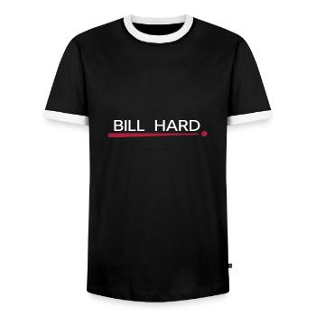 Billard snooker Balle de billard « Bill Hard » - T-shirt contrasté Homme - noir/blanc - Devant - AI Model Female 172 light (172cm) & AI Model Male 178 light (178cm)