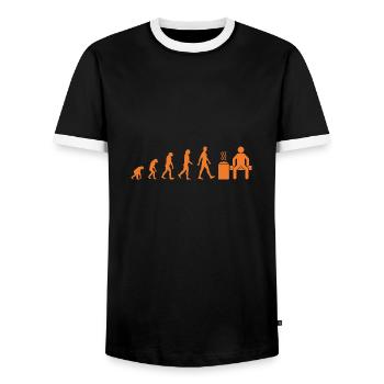 Mann Sauna Geschenk Saunahaus Banja Spa Hamam - Männer Kontrast-T-Shirt - Schwarz/Weiß - Vorne - AI Model Female 172 light (172cm) & AI Model Male 178 light (178cm)
