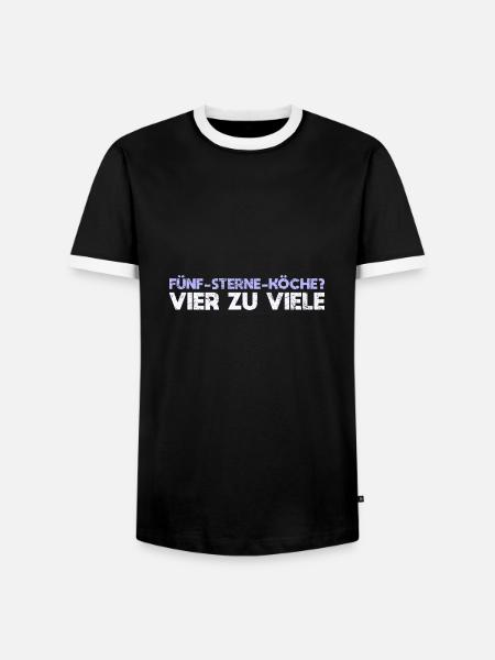 Fünf-Sterne-Köche? Vier Zu Viele - Männer Kontrast-T-Shirt - Schwarz/Weiß